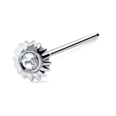 Sunflower Shaped Silver Straight Nose Stud NSKA-71